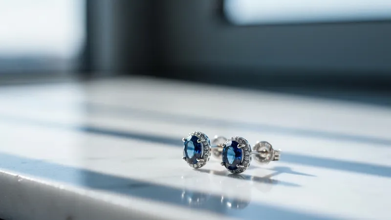 Matière et monture des boucles d'oreilles en saphir