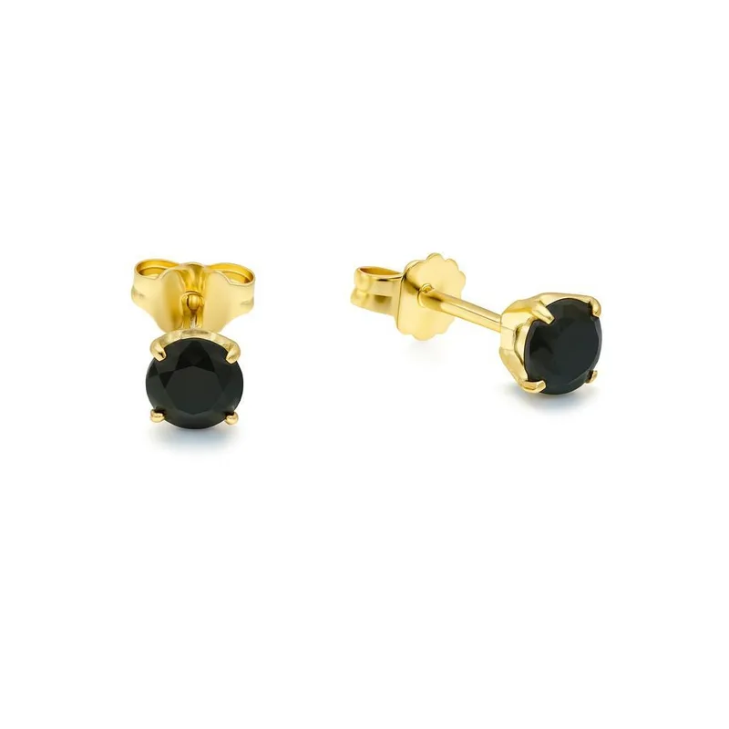 Boucles d oreilles Or Jaune Saphir 4mm